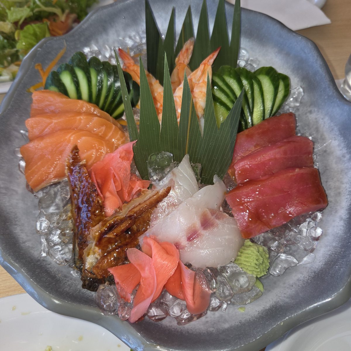 A sashimi platter on ice